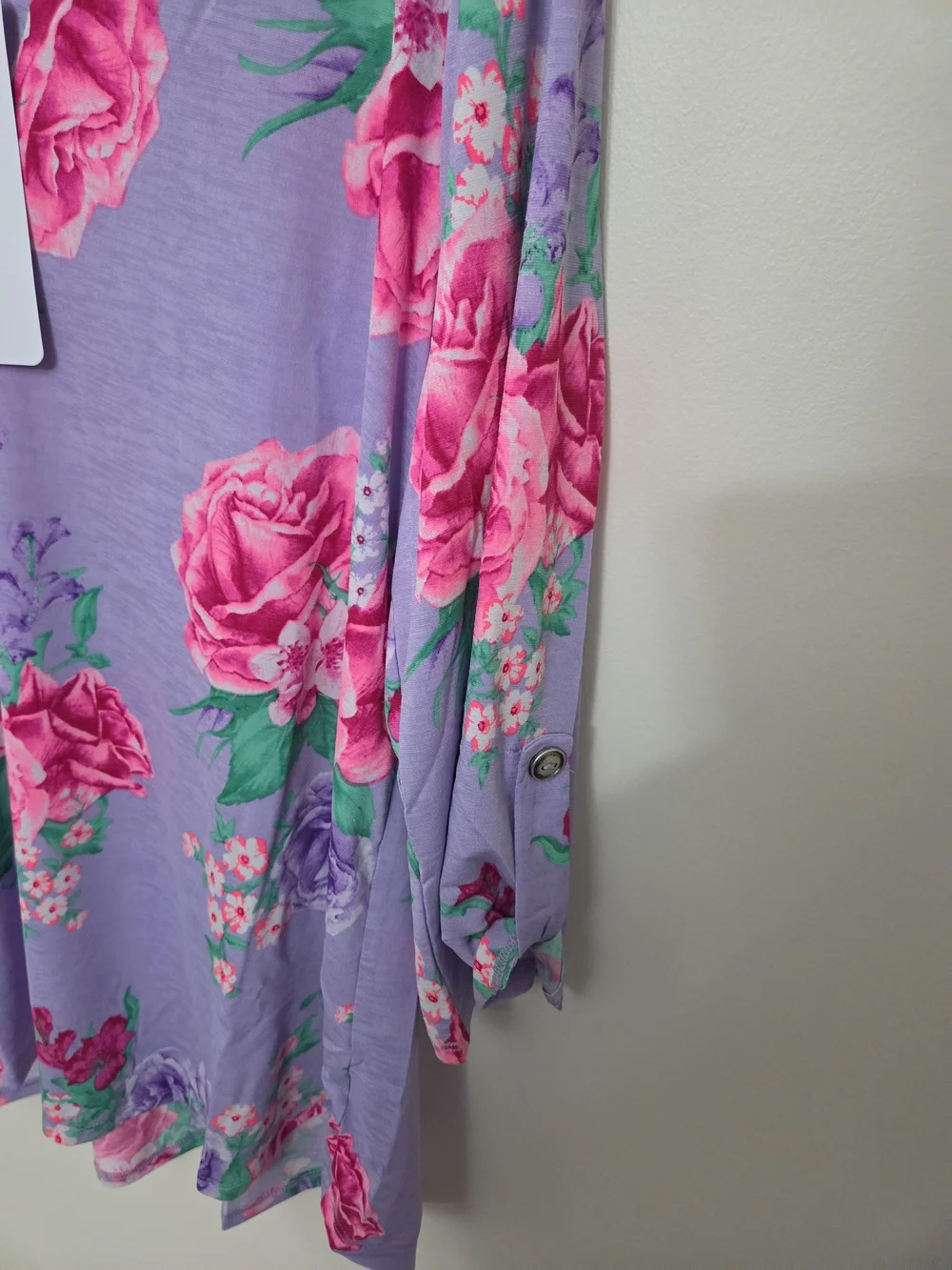 Dear Scarlett Lavender Tunic with Pink Rose Print-Size XL - Picture 4 of 8